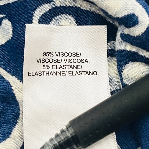 2/$30 Lucky Brand Navy White Wrap Top Medium - Picture 6 of 6